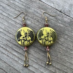 Handmade Stone Arrogant Bastard Bottle Cap Earrings